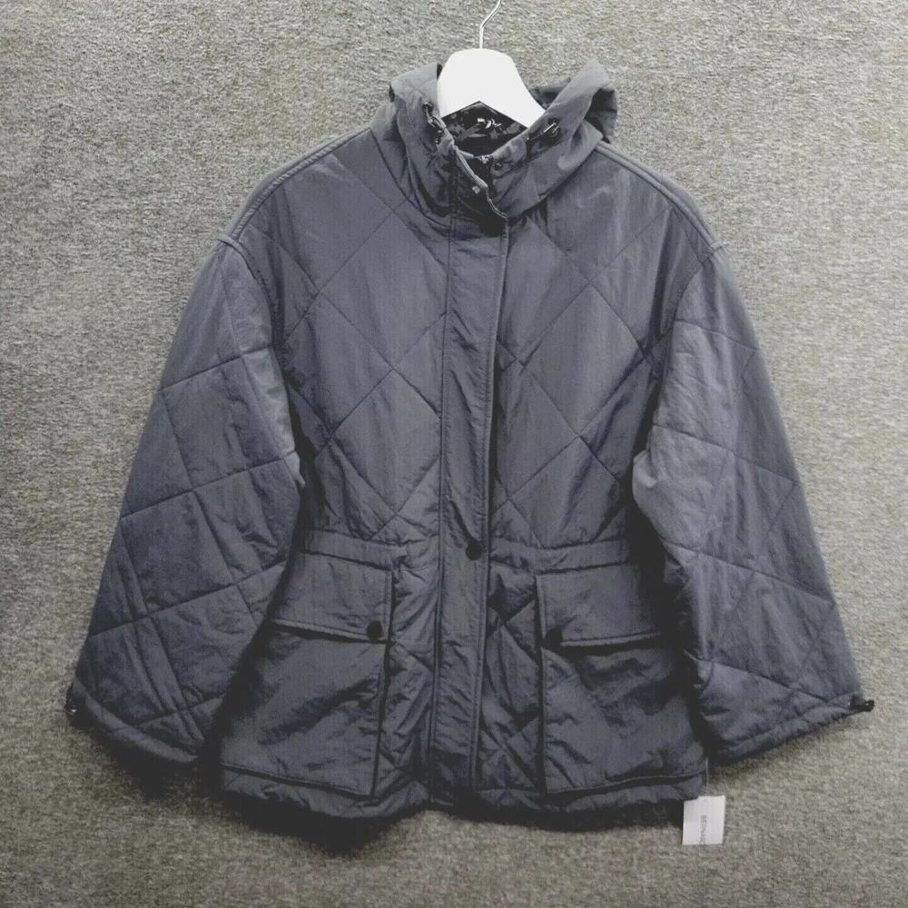 Bernardo Fashions Anorak Women's XS Gray Crinkle Nylon Technical Jacket NWT